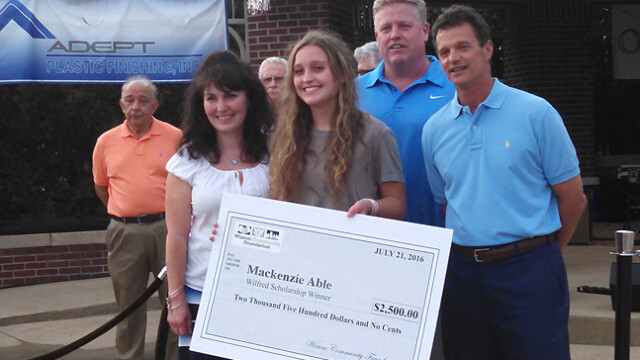 2016 Wilfred Scholarship recipient: Mackenzie Able pictured above with her family and Congressman David Trott, and Harley Chinchilla (not pictured) ($2,500.00 each)