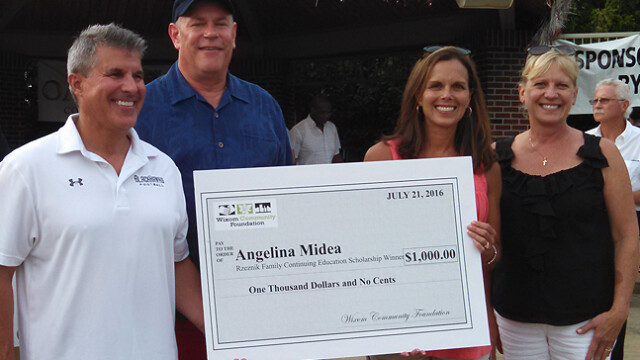 2016 Rzeznik Continuing Education Scholarship recipient: Angelina Midea pictured above with family and Wixom City Councilman Tom Rzeznik ($1,000.00)